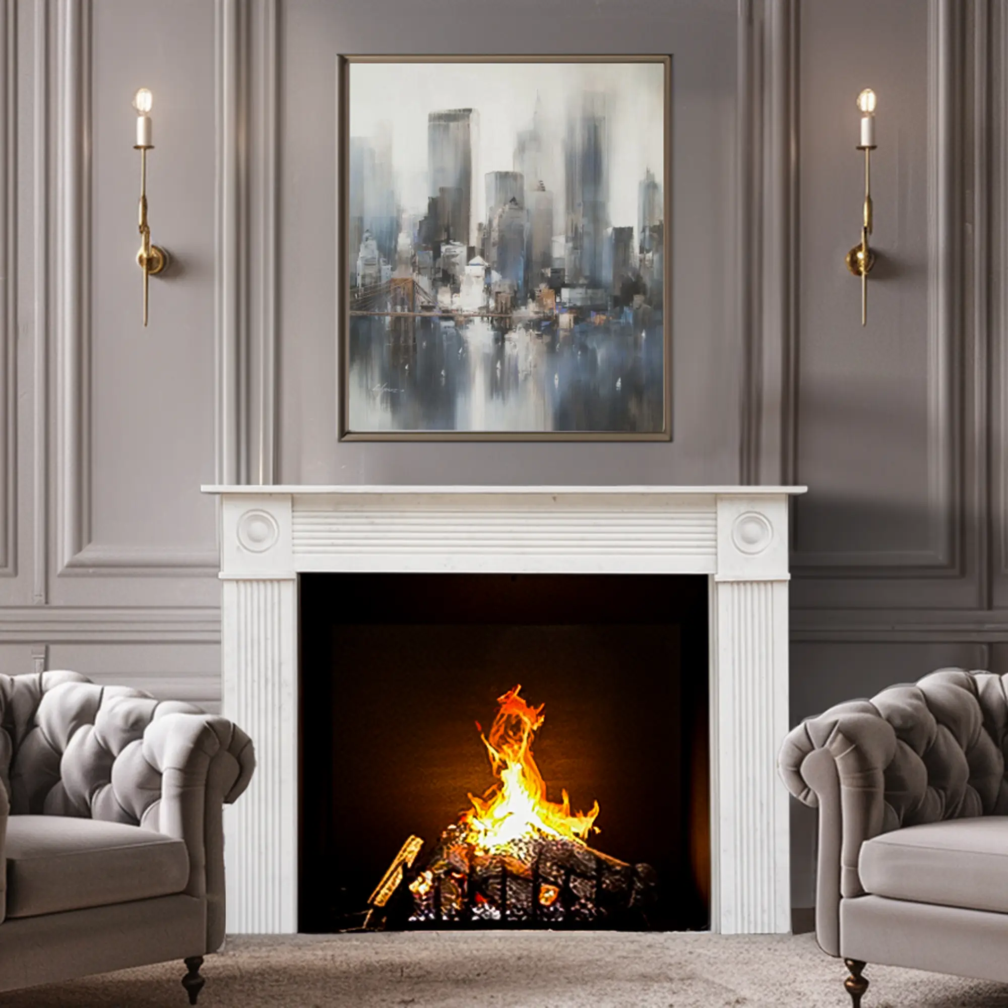 Universal Exports Jodhpur Florence White Classic DIY Mantel