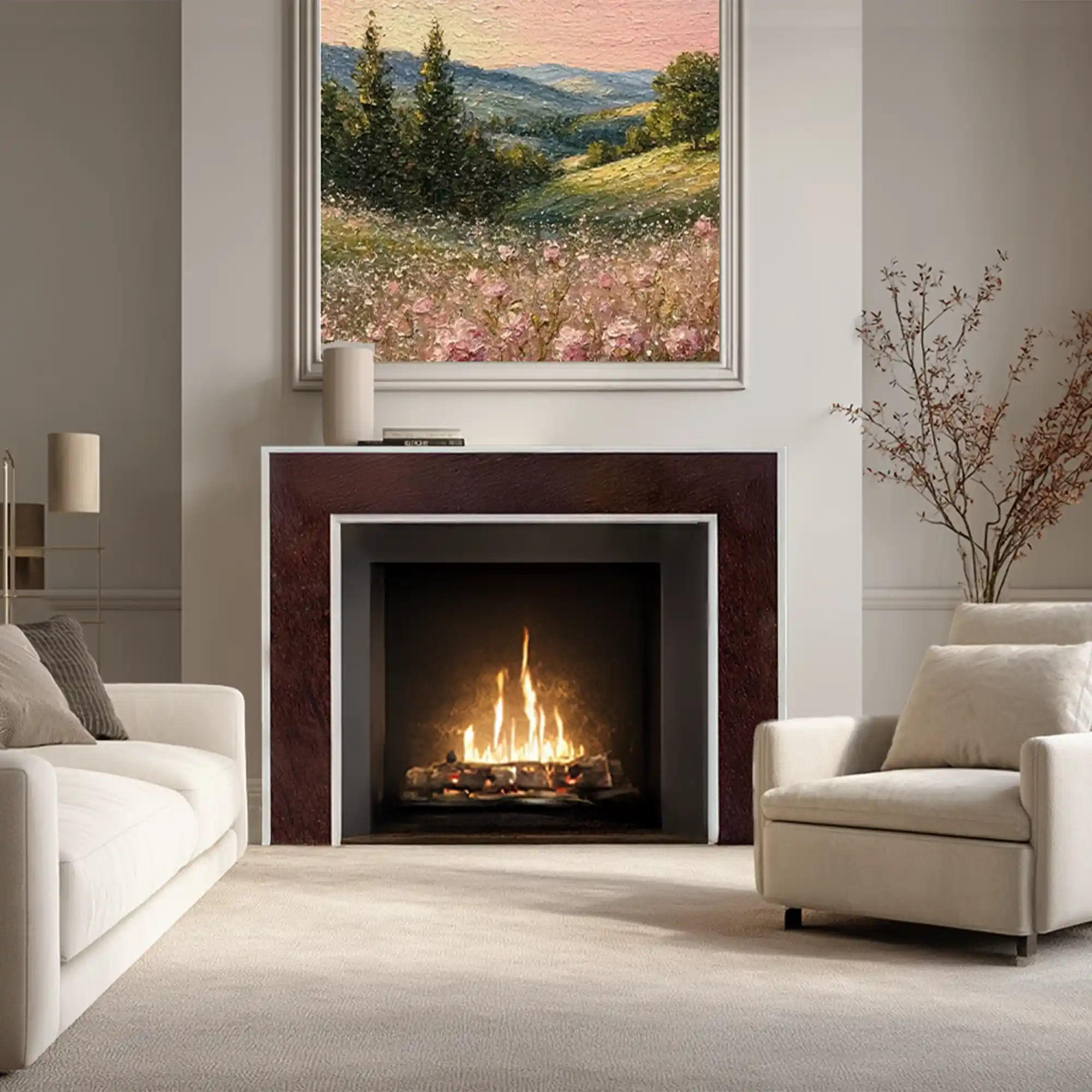 Rosso Imperial Fireplace Mantel Surround Universal Exports