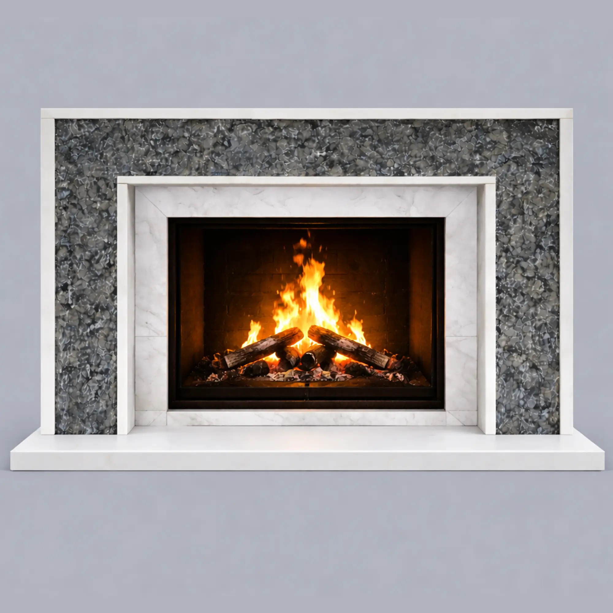 Snow Leopard Fireplace Mantel Surround Universal Exports India