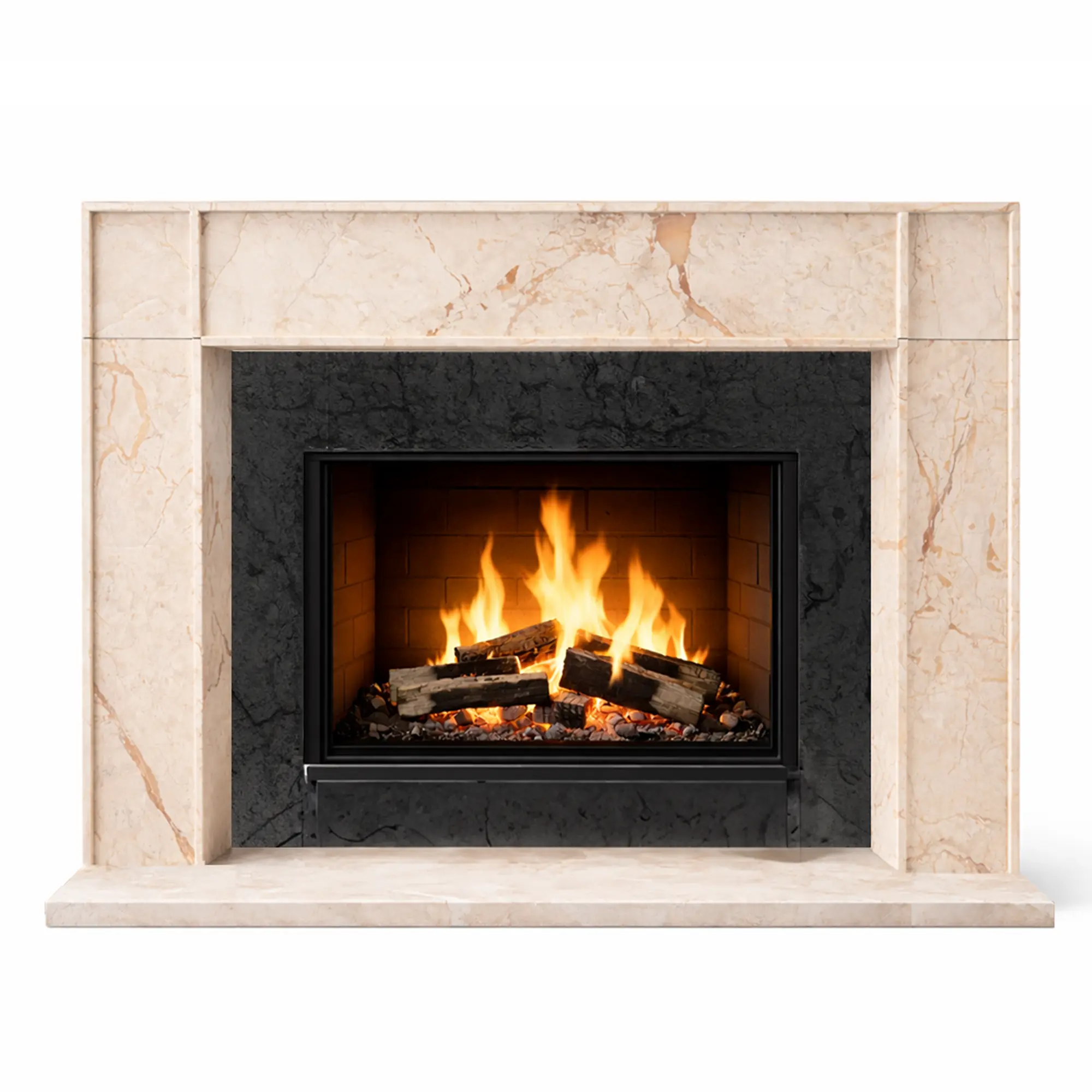Universal Exports Jodhpur Blush Vein Breccia Marble Fireplace Mantel Surround