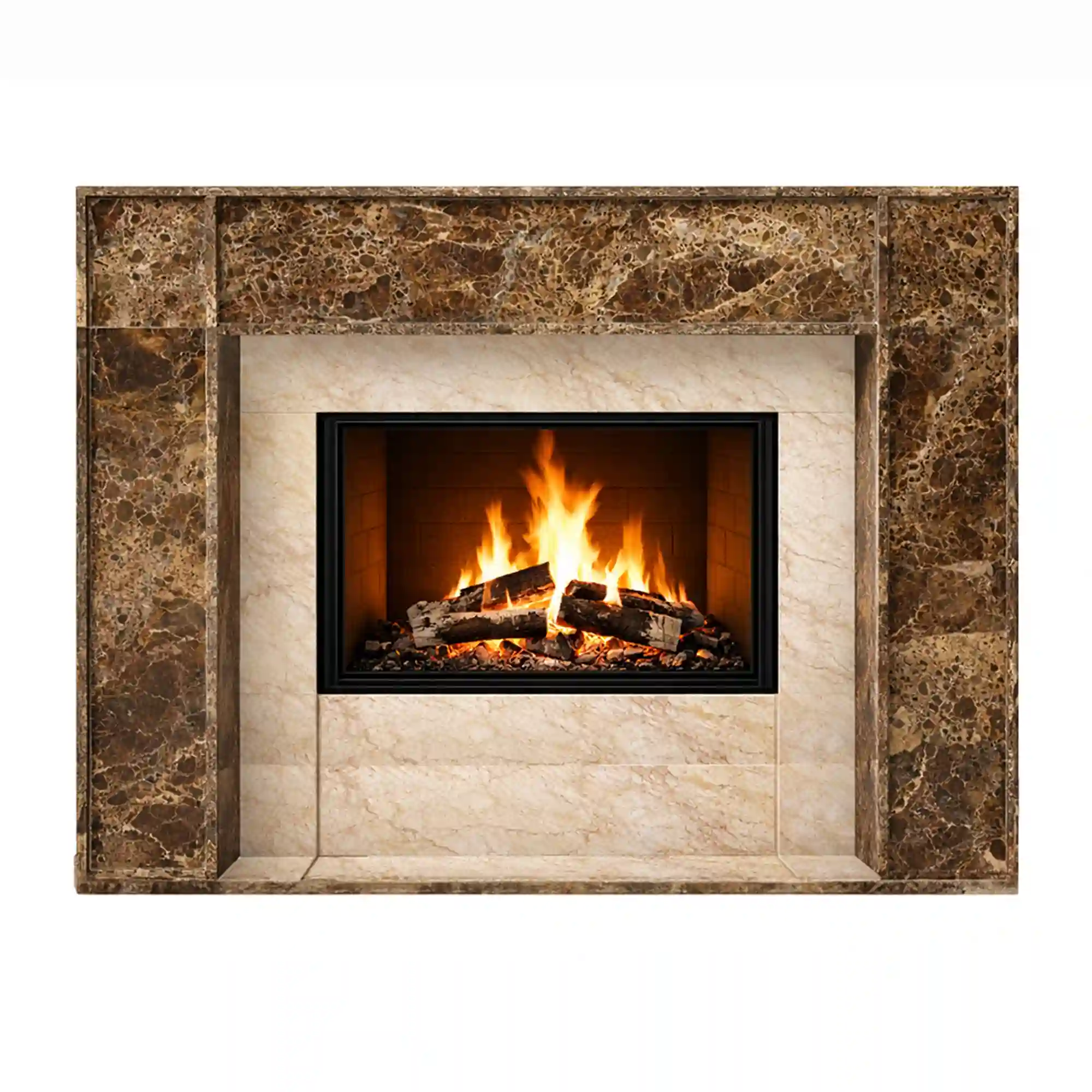 Universal Exports Jodhpur Dark Emperador Marble Fireplace Mantel Surround