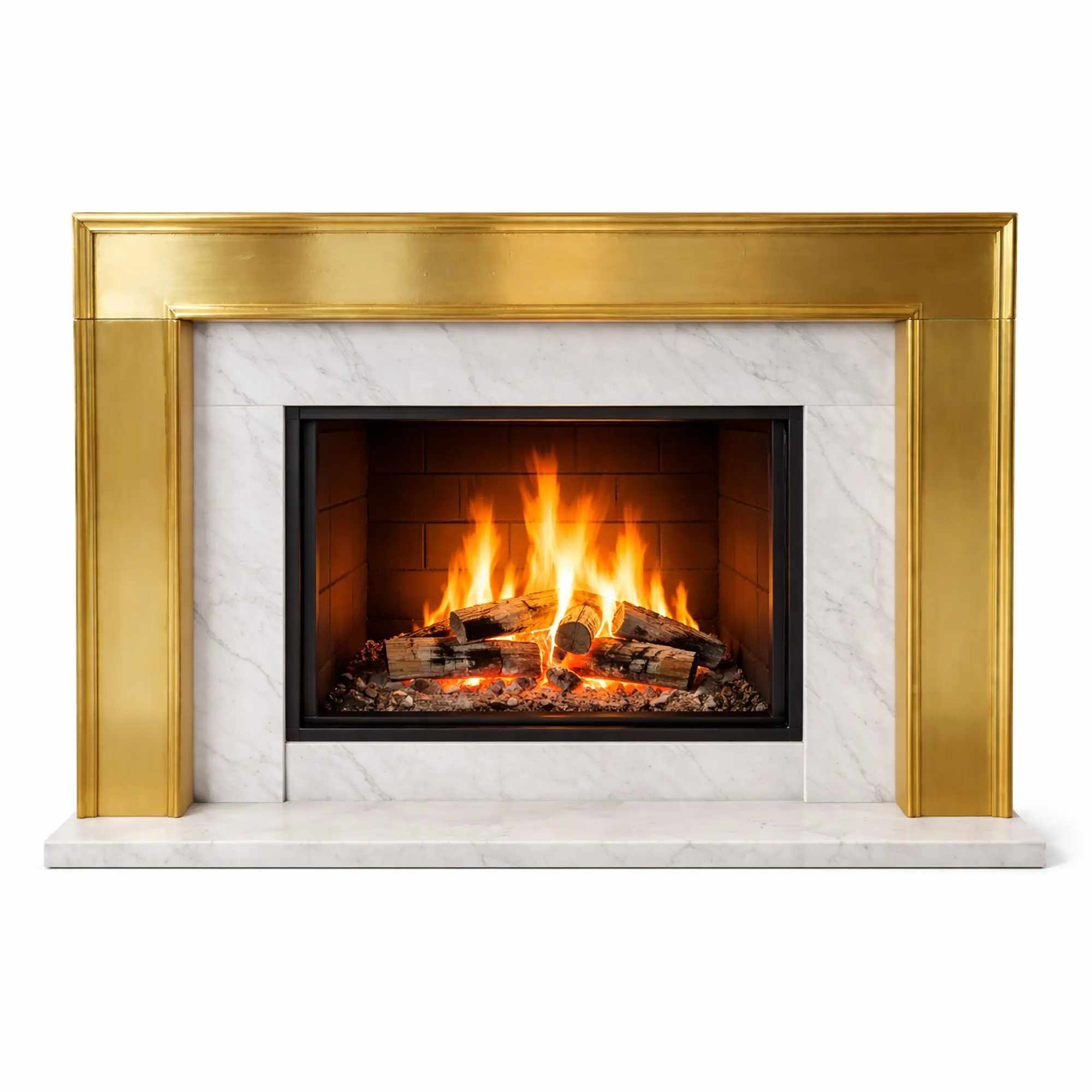 Universal Exports Jodhpur Satin Brass Fireplace Mantel Surround